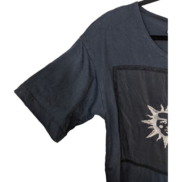 Johnny Was Vintage T-Shirt Midi Dress Oversized Embroidered Sun Witchy Small - Picture 8 of 12